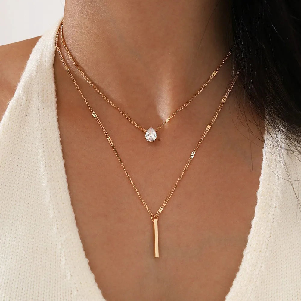 Bohemian Multilayer Stick Pendant Necklace