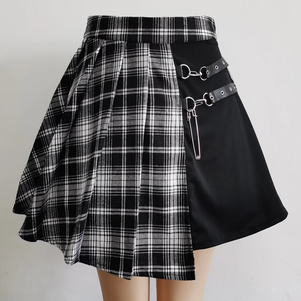 Gothic Lace Ruffle Mini Skirt for Women