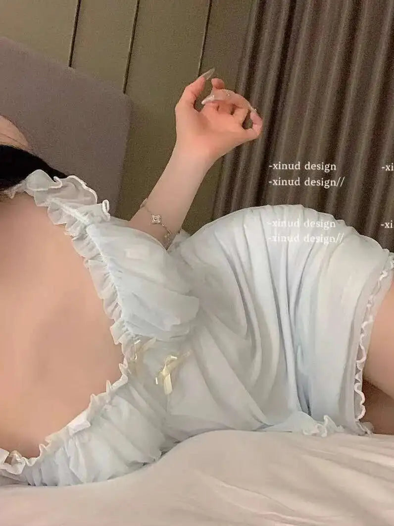 Sexy Dress Elegant Chaming For Women In Spring And Summer Thin Sleeveless Short Lace Sexy With Chest Cushion Sweet Princess DDJ8