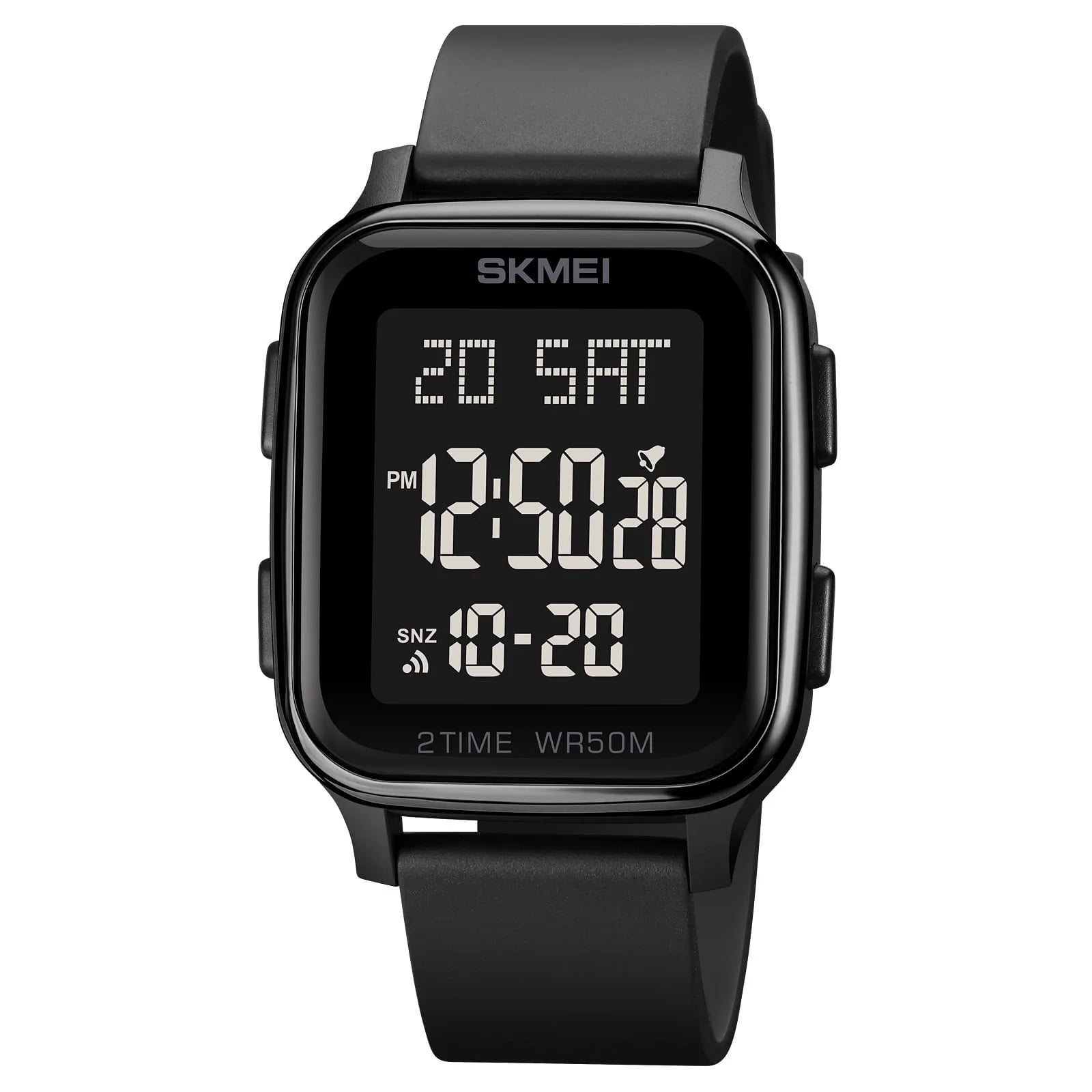 Men's Digital Multifunction Watch Outdoor Casual Square 50M Waterproof Led Light Wristwatch
