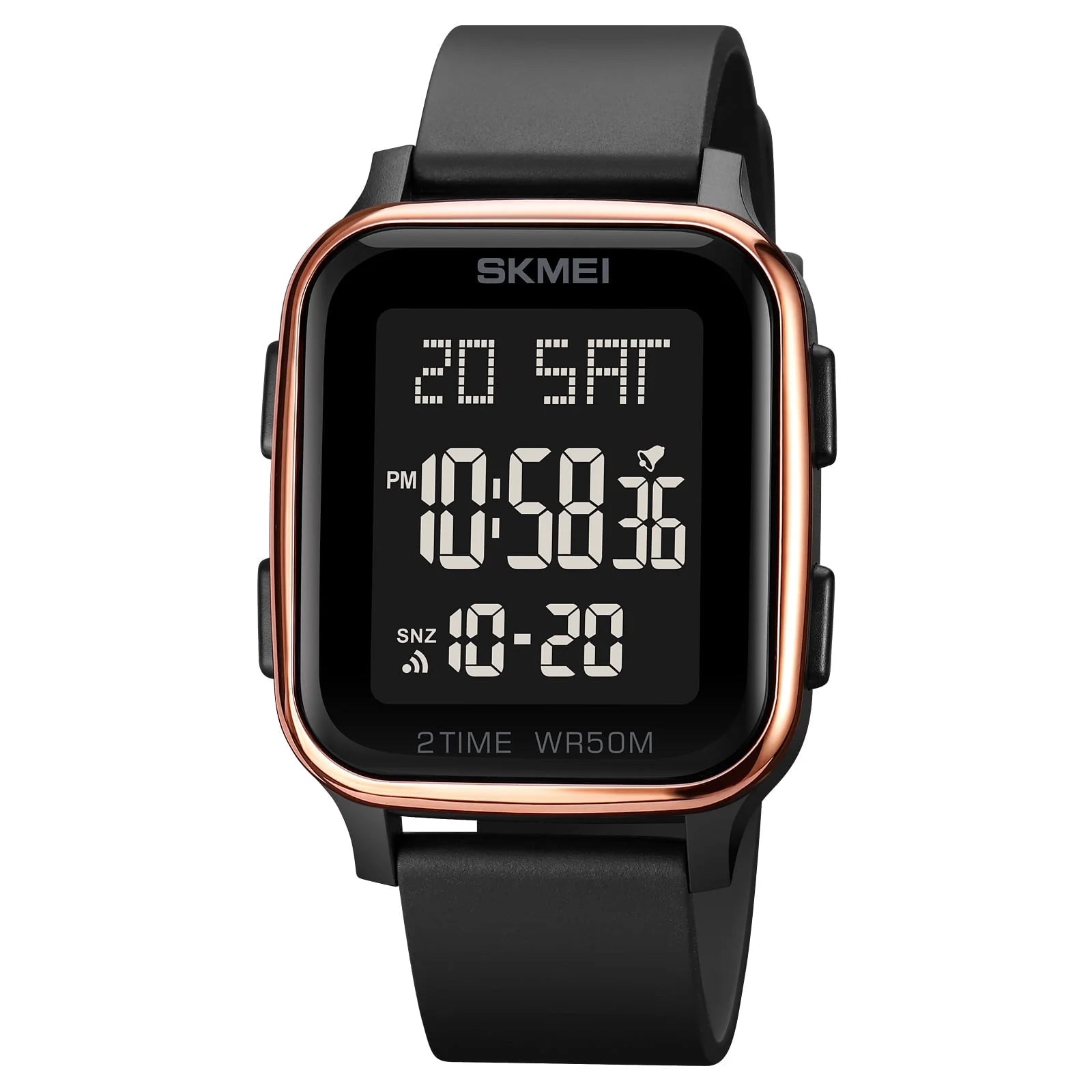 SKMEI Men's Digital Multifunction Watch Outdoor Casual Square 50M Waterproof Led Light Wristwatch