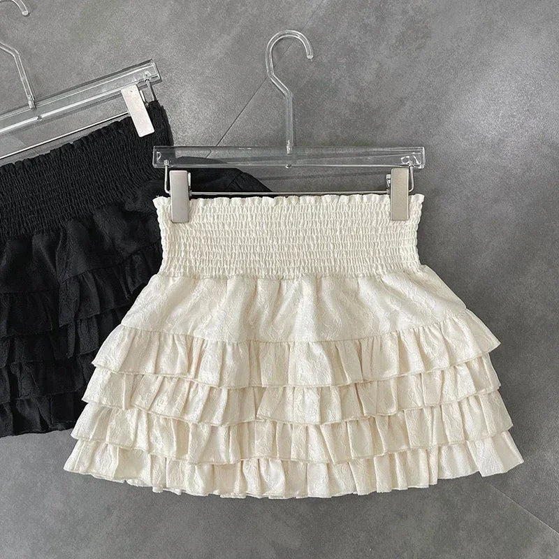 Women’s High-Waist Ruffled A-Line Mini Skirt
