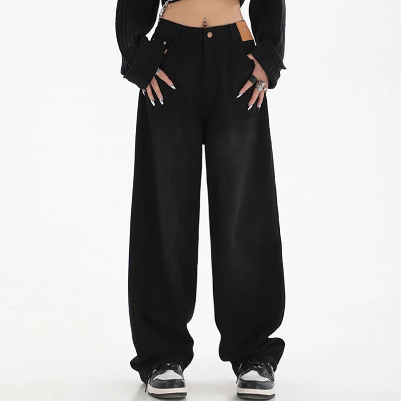 High Waist Slim Fit Wide Leg Jeans
