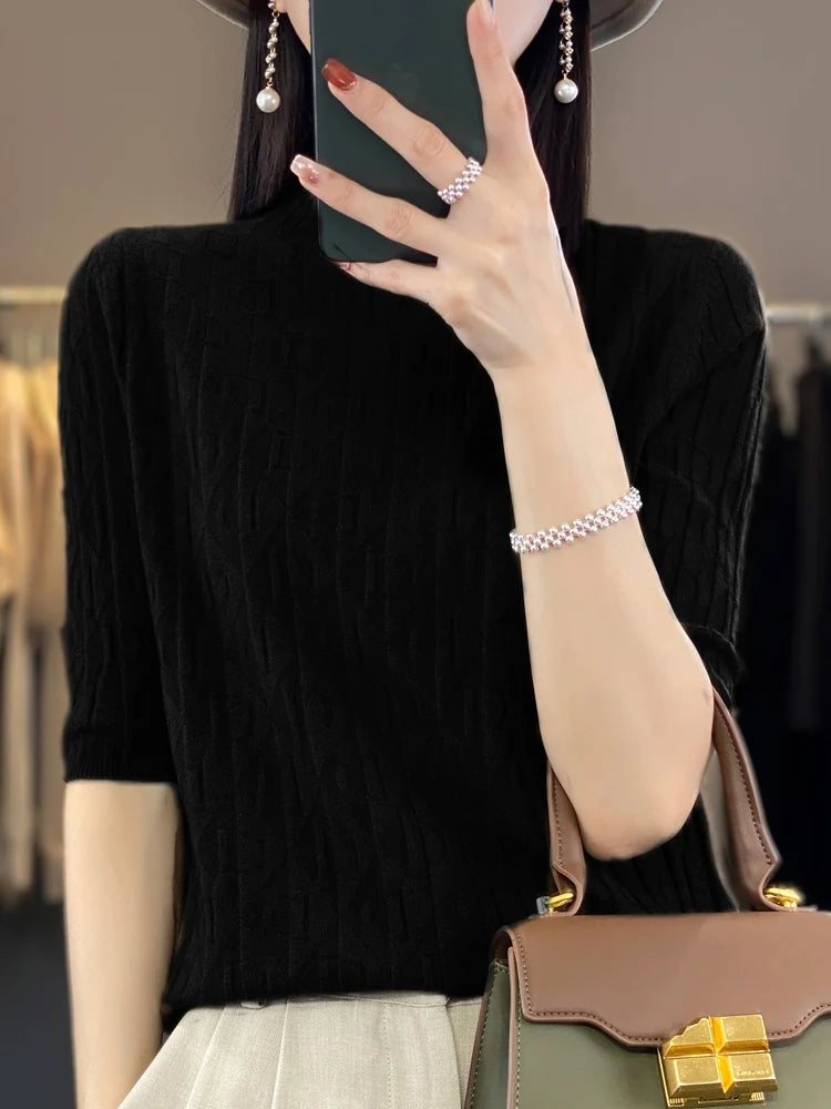 Women’s Diamond Letter Design Knit Sweater