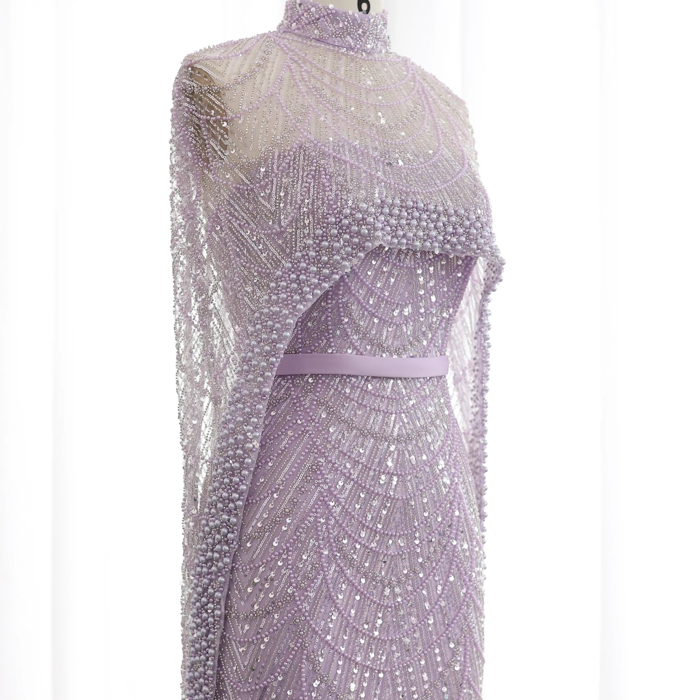 Sharon Said Luxury Pearls Dubai Champagne Evening Dresses