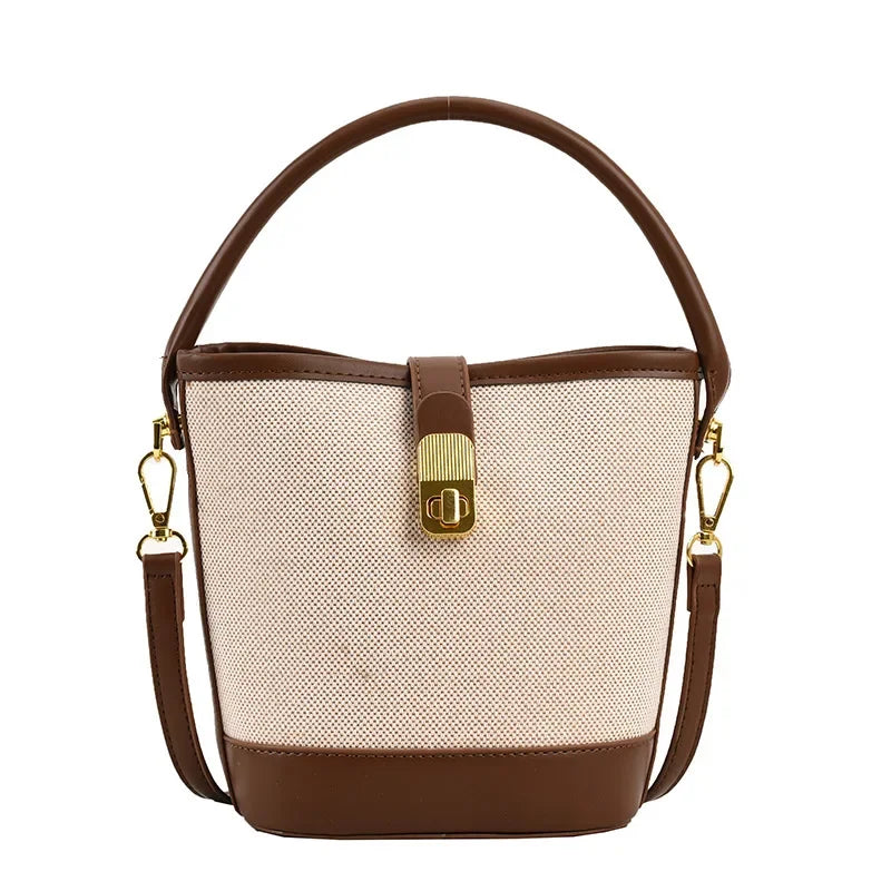New Canvas 3D Bucket Crossbody Bag