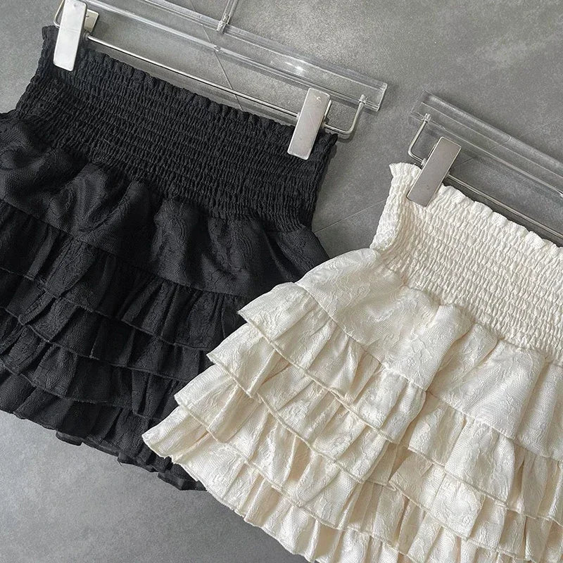 Women’s High-Waist Ruffled A-Line Mini Skirt