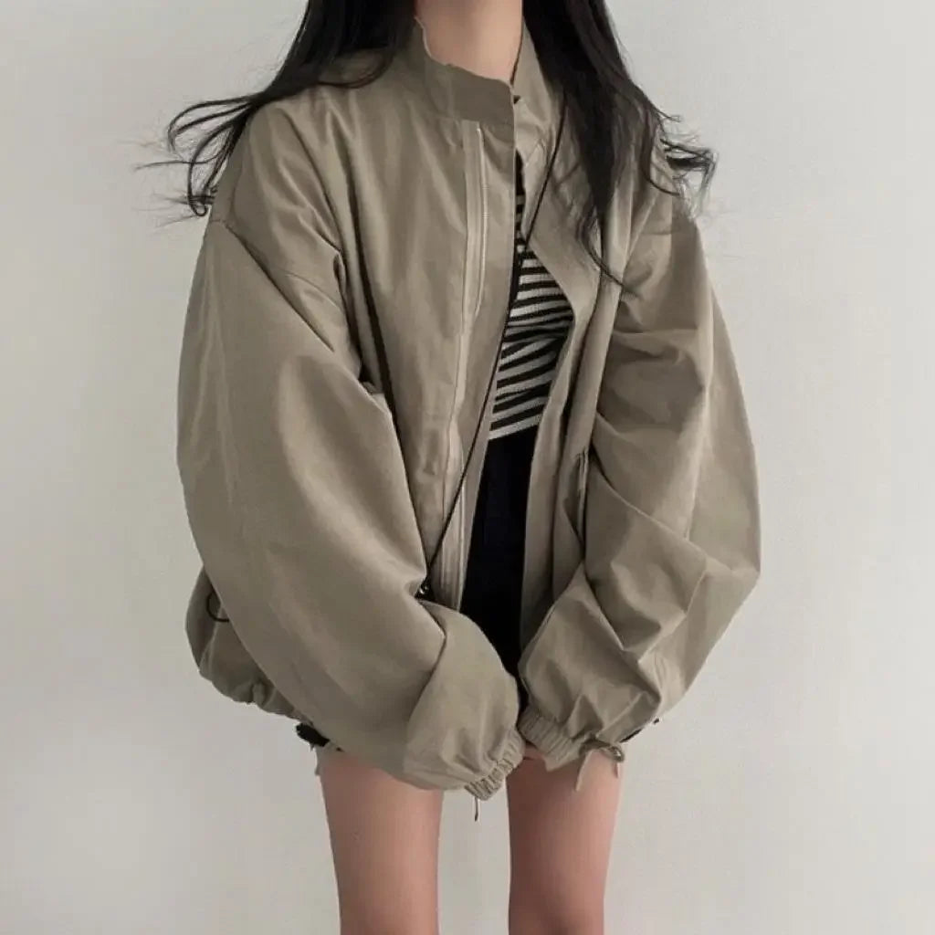 Trendy Women's Baseball Style Jacket