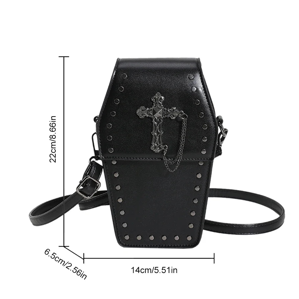 Gothic Coffin Shape Crossbody Bag