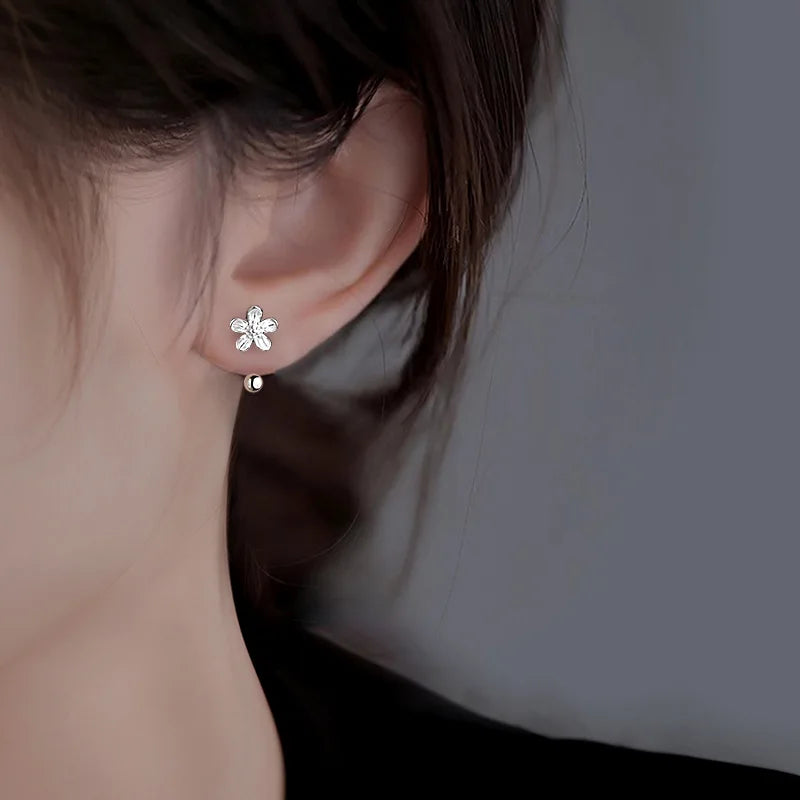925 Sterling Silver Flower Stud Earrings