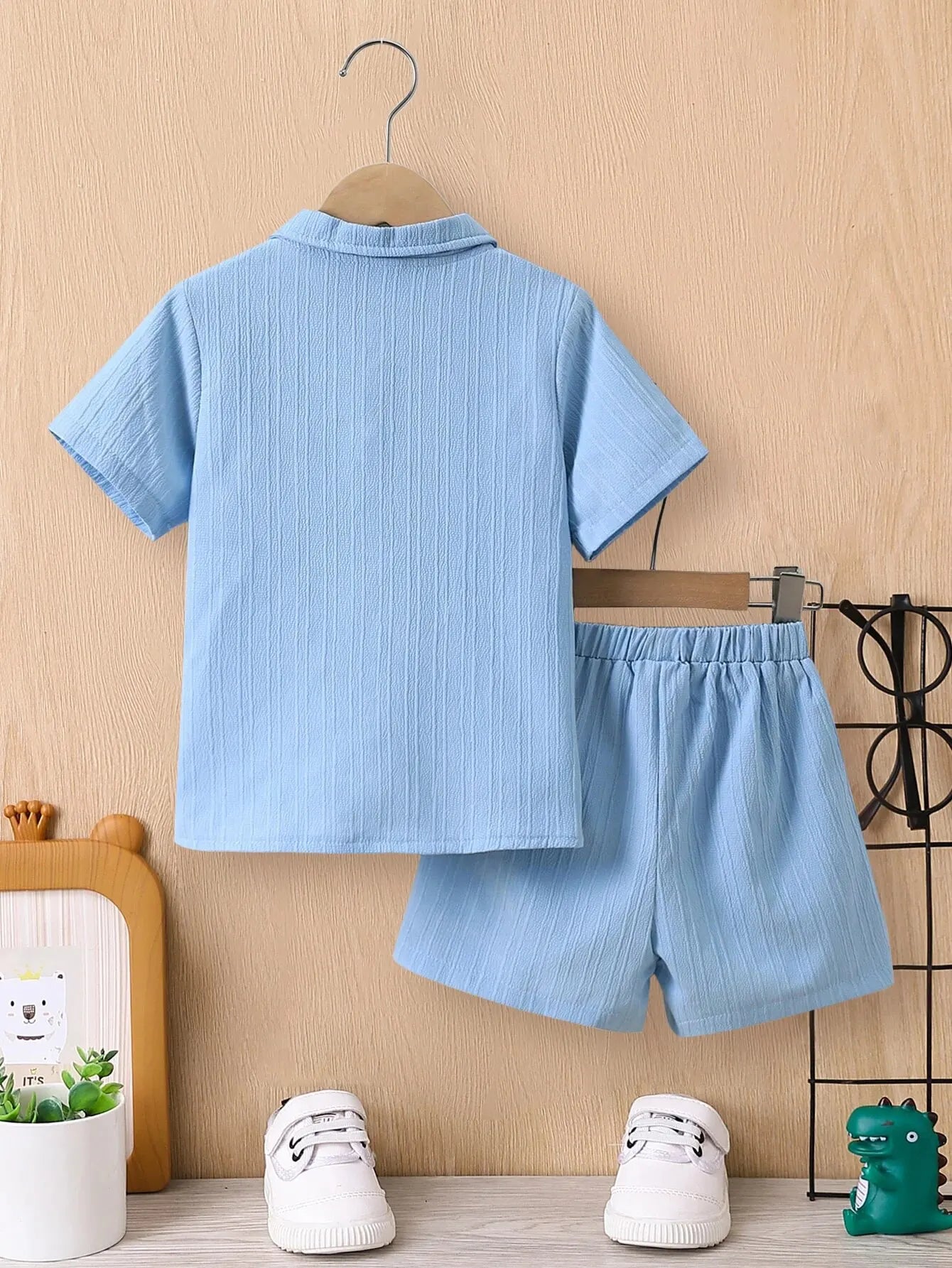 Boys' Blue Wave Shirt & Shorts Set