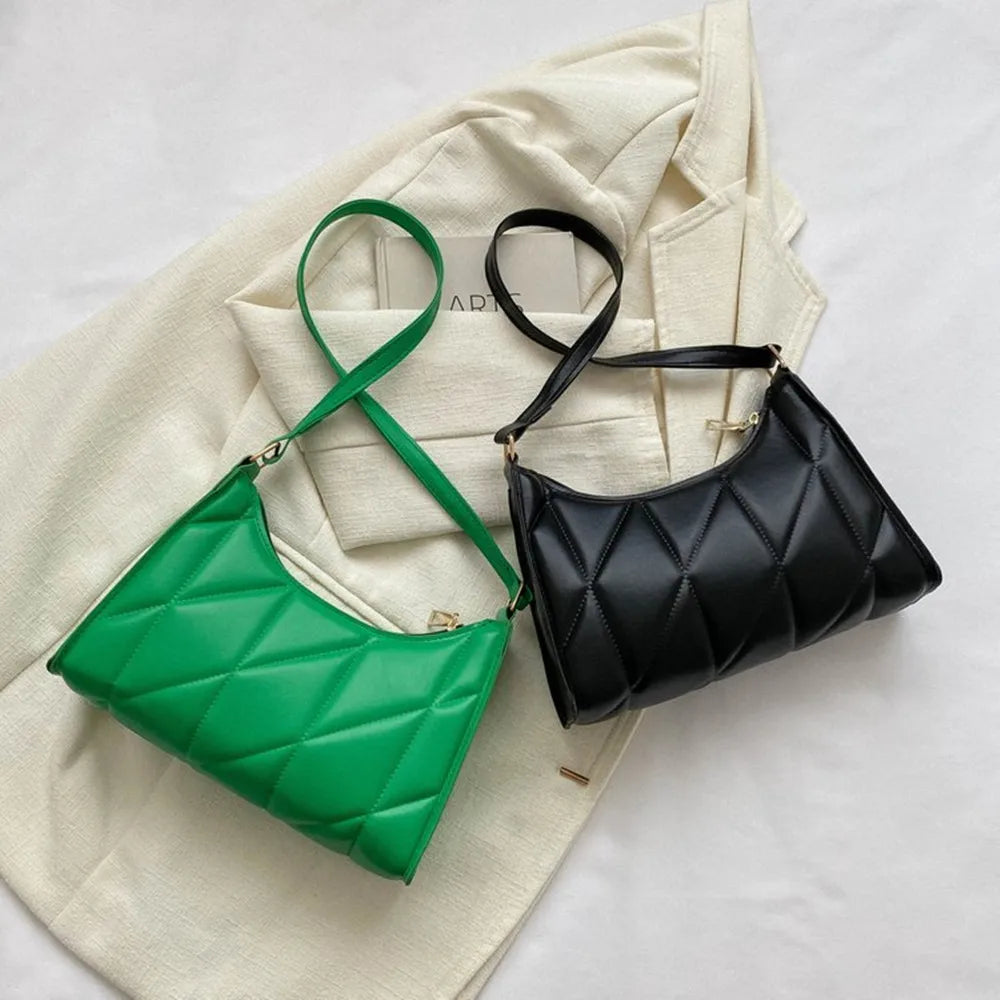 Trendy Black PU Shoulder & Crossbody Bag