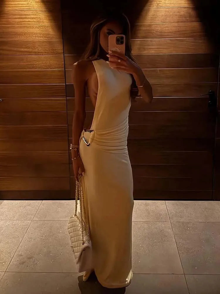 Townlike Pleated Slim Bodycon Dress Women Mini