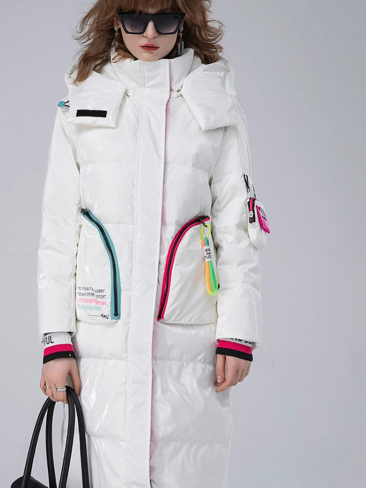 Winter Clothing Glossy Waterproof Coat Women