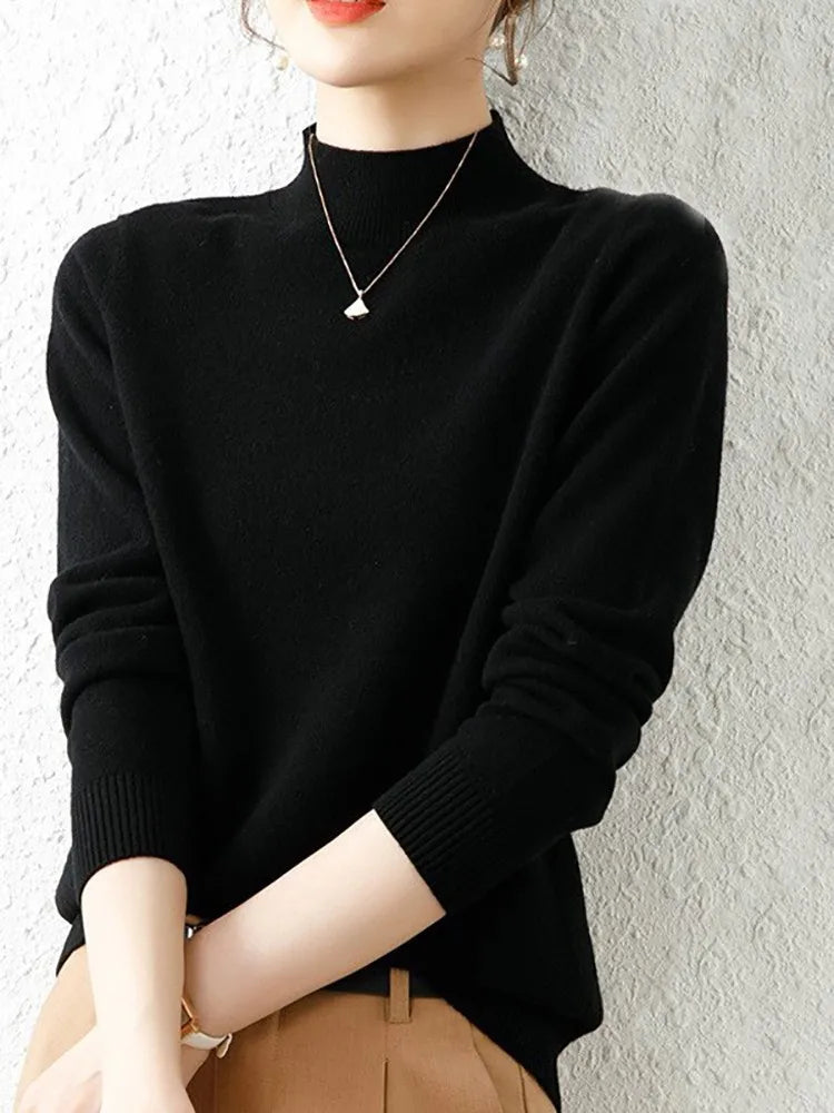 Chic Turtleneck Slim Fit Sweater for Women