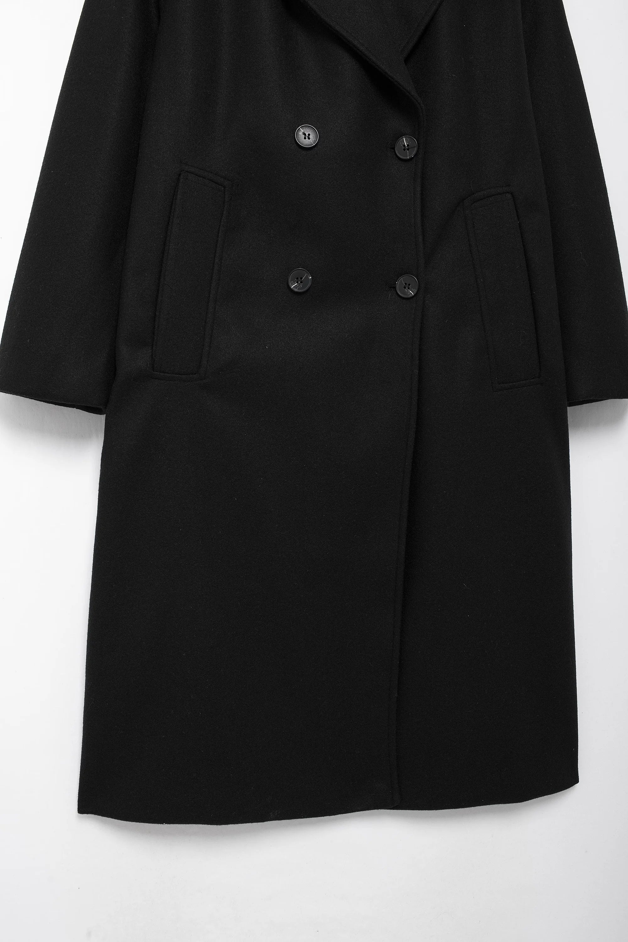 Winter Coat For Women 2024 Solid Lapel Double Breasted Long