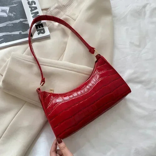 Women's Patent Leather Zipper Shoulder Bag