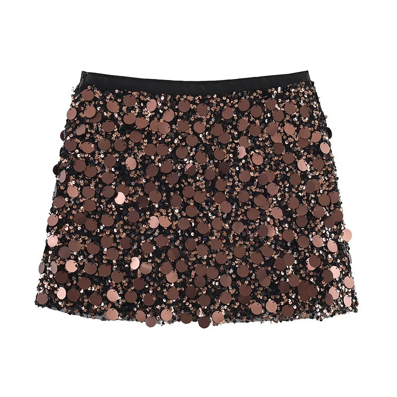 Sexy Beaded Sequin Skirt 2 Pieces Set