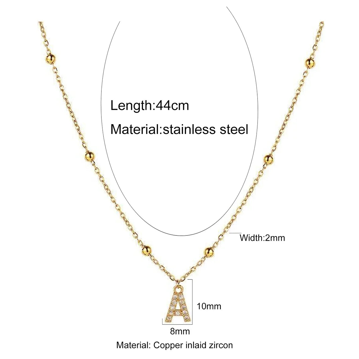 Stainless Steel Initial Letter Choker Necklace