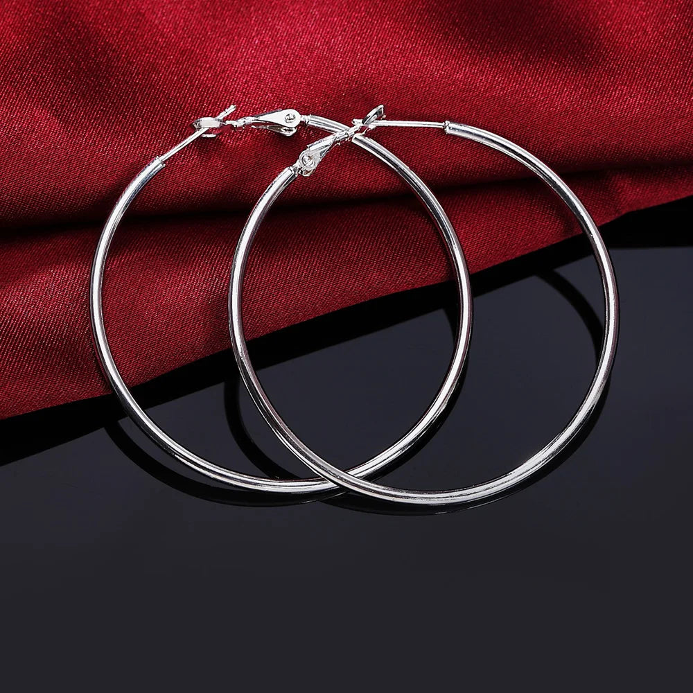 Sterling Silver Big Hoop Earrings
