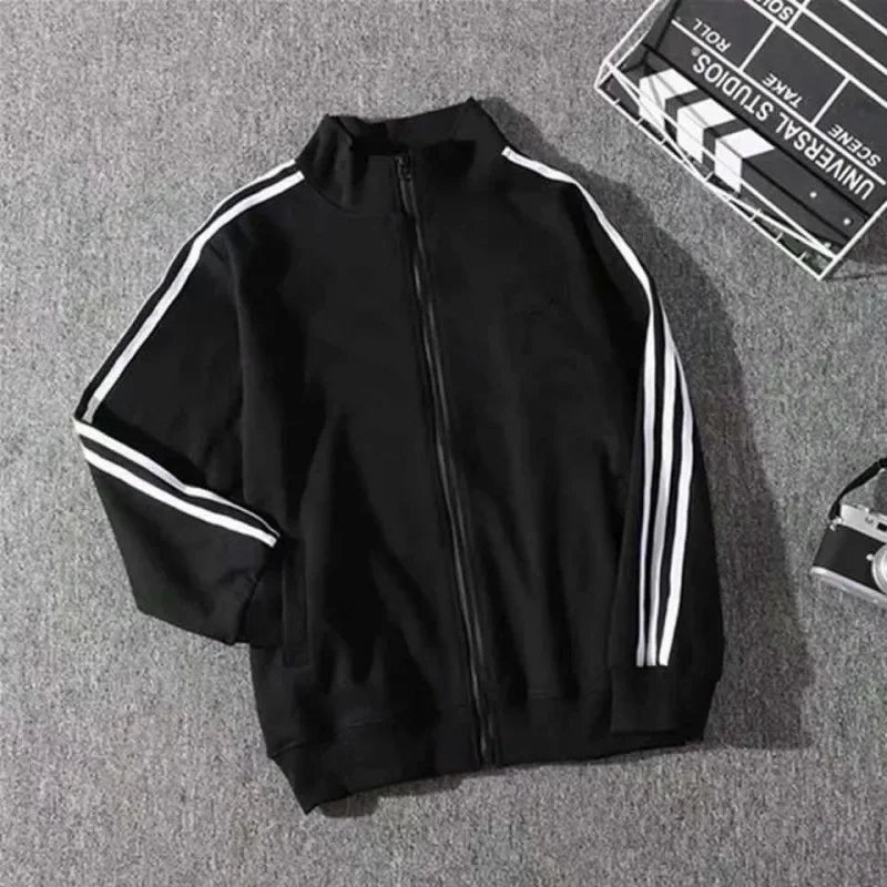 Unisex Three Stripe Baseball Jacket