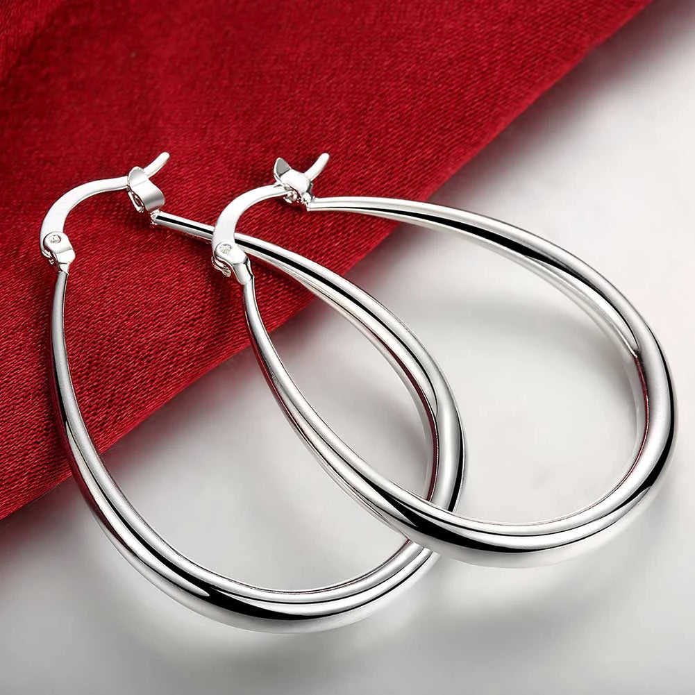 925 Sterling Silver Big Hoop Earrings
