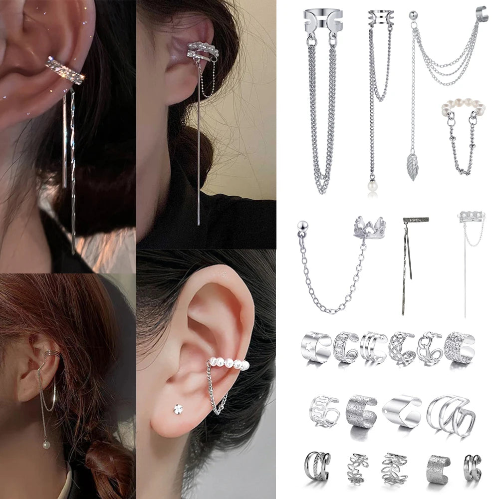 Delicate Tassel Clip-On Ear Cuff Earrings