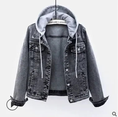 Korean Style Hooded Denim Jacket for Women