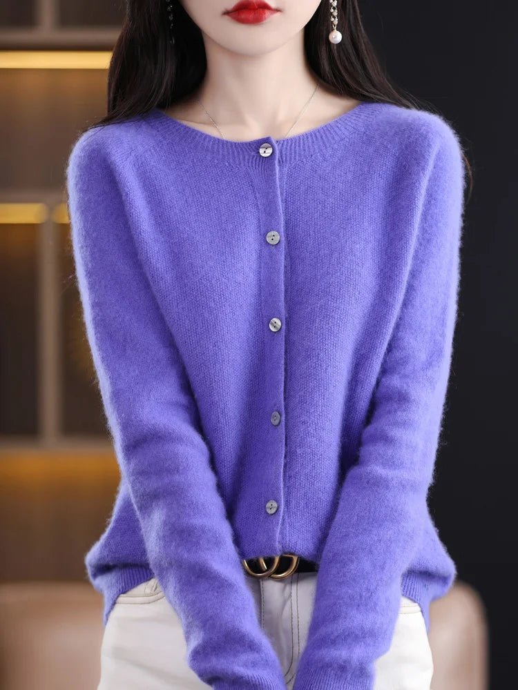 Addonee Women's 100% Merino Wool Cardigan