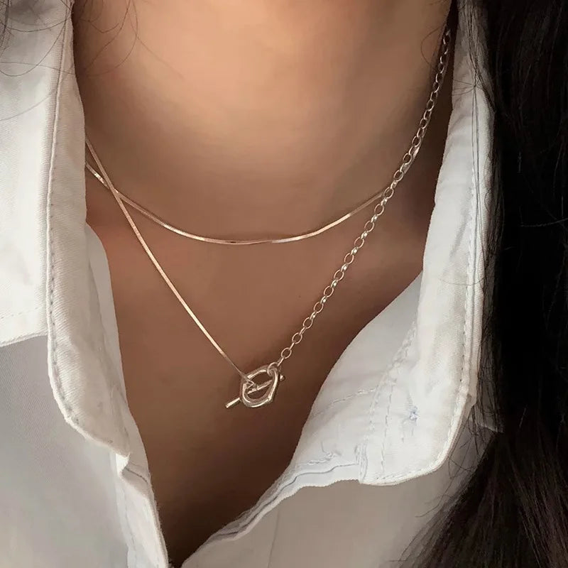 925 Sterling Silver Geometric Necklace