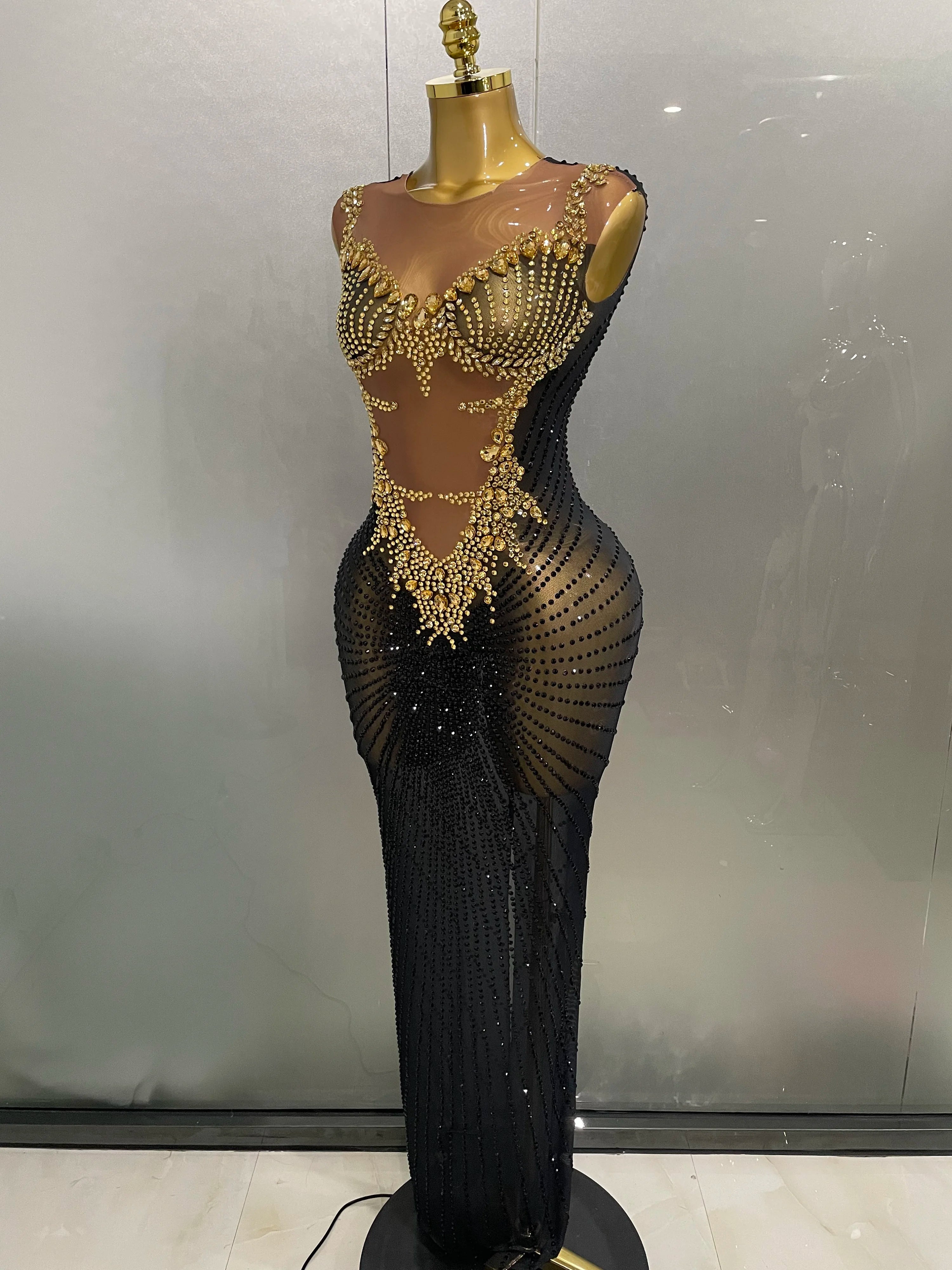 Sexy Sparkly Rhinestones Sleeveless