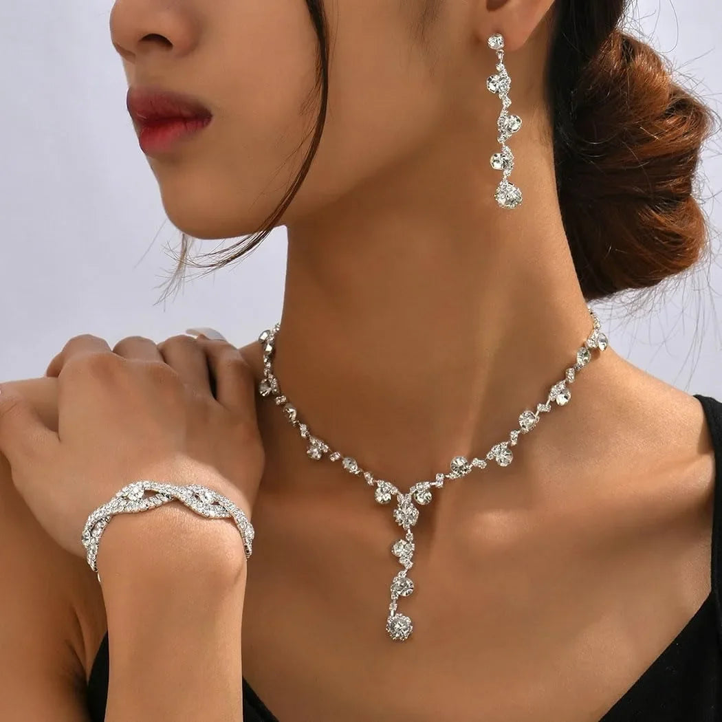 Rhinestone Jewelry Set for Women