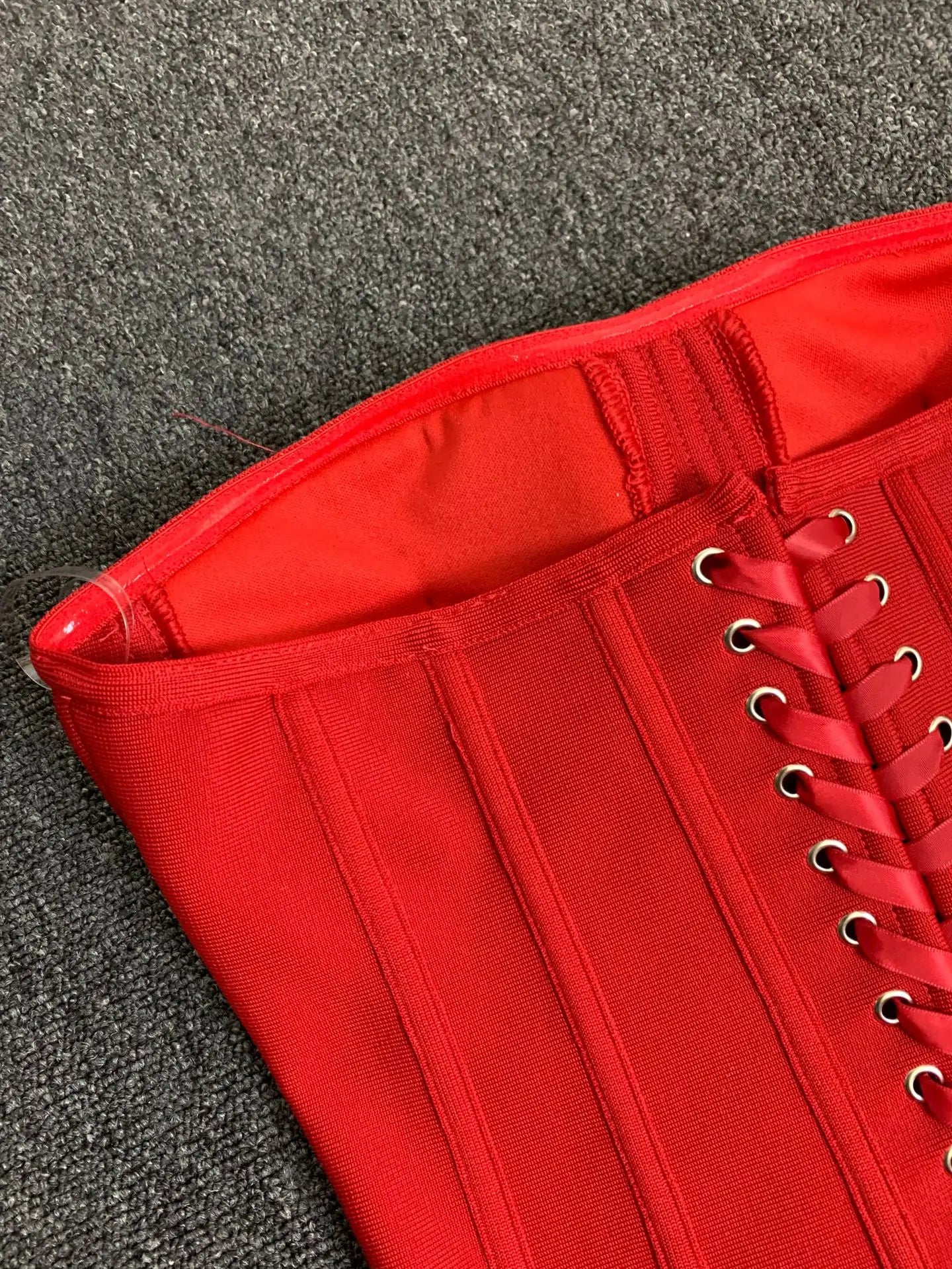 Women Red Bodycon Mini Bandage Outfits Club Party Strapless