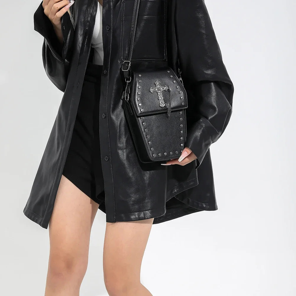 Gothic Coffin Shape Crossbody Bag