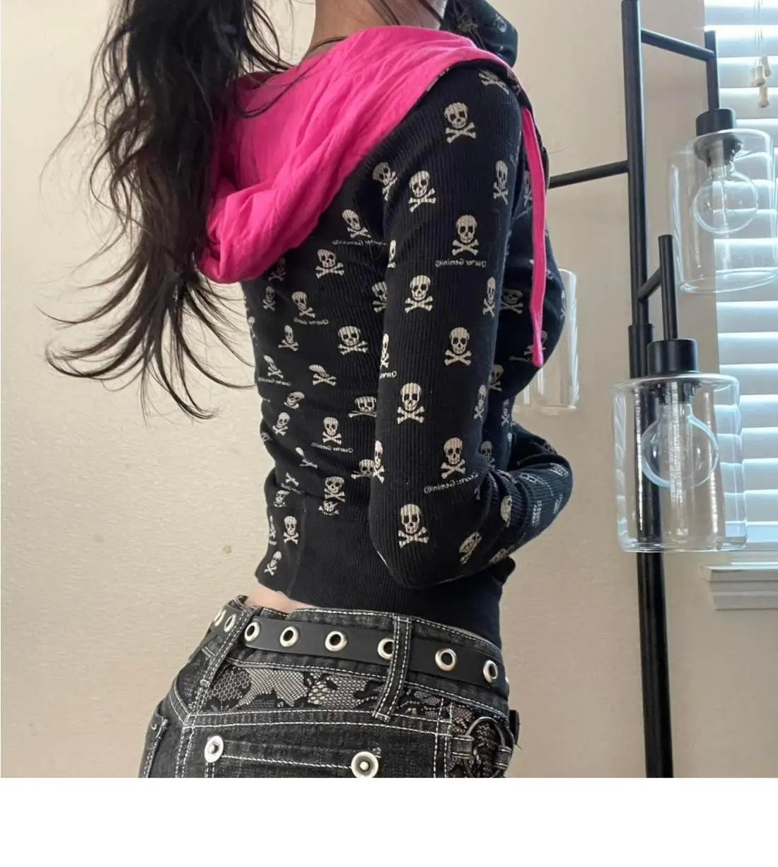 Punk Hoodie Y2k Clothes Hot Girl Slim Zipper