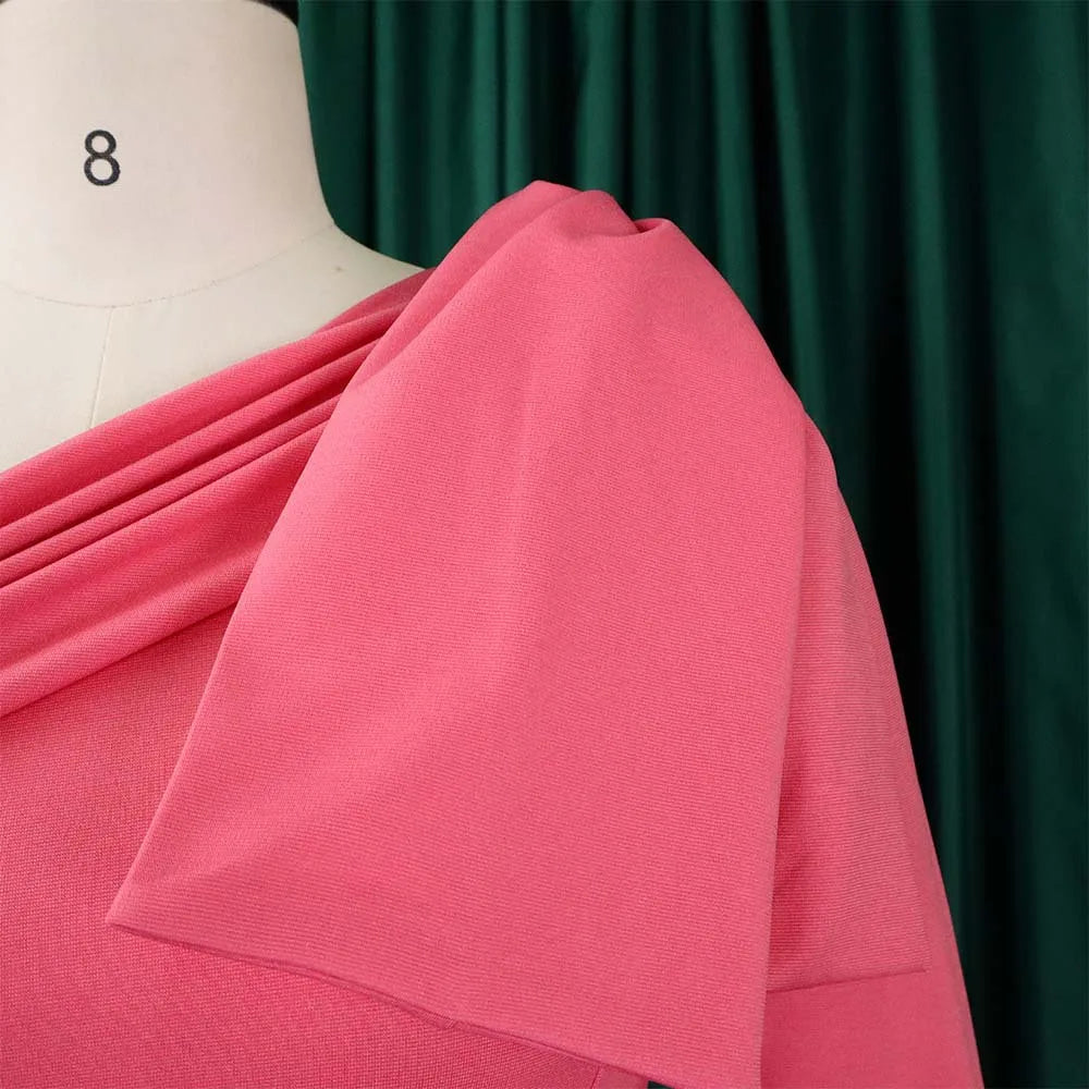 Sexy Bodycon Dresses for Women One Shoulder Full Sleeve Sheath Package Hips Mid Calf Elegant Birthday Party Dinner Vestidos Robe