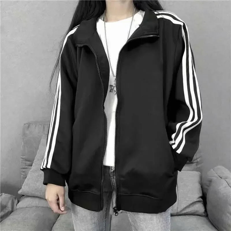 Unisex Three Stripe Baseball Jacket