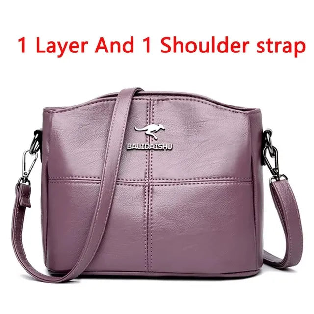 Casual Soft Leather Shoulder Crossbody Bag