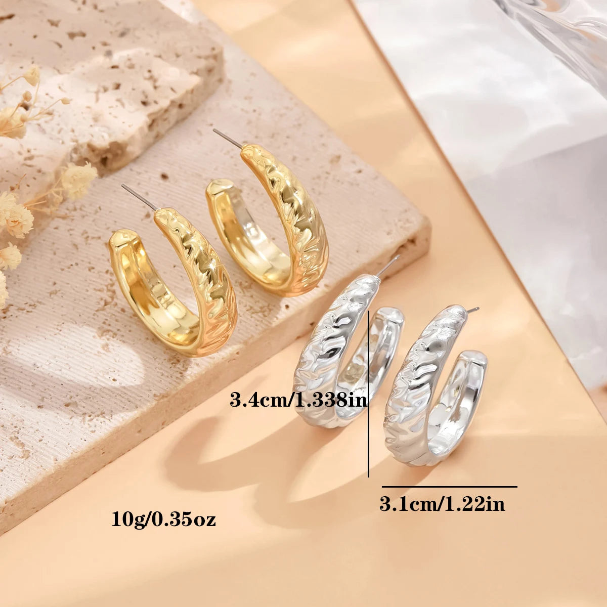 Geometric Irregular Metallic Earrings