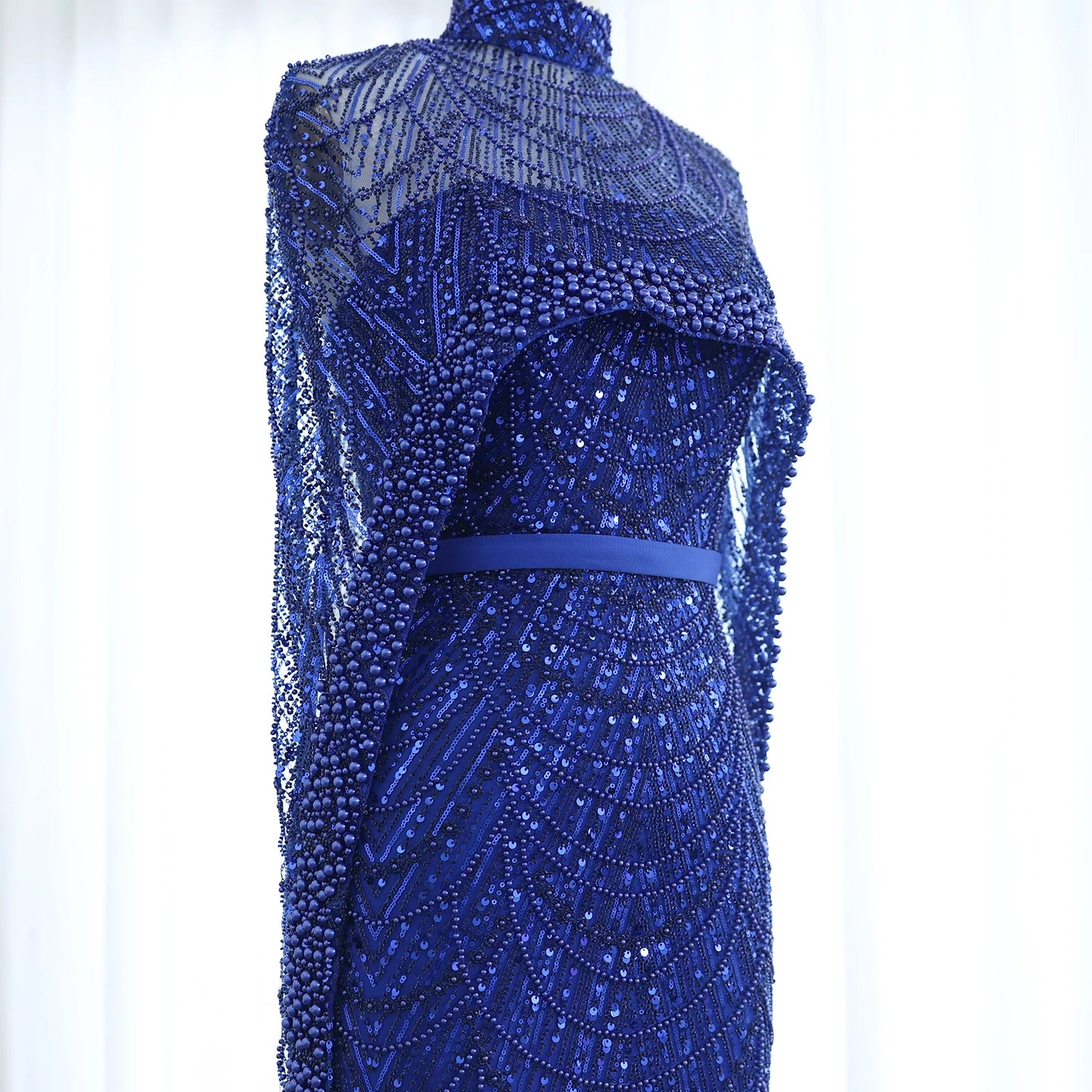 Sharon Said Luxury Pearls Dubai Champagne Evening Dresses