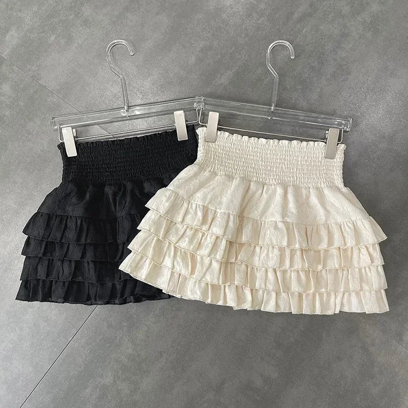 Women’s High-Waist Ruffled A-Line Mini Skirt