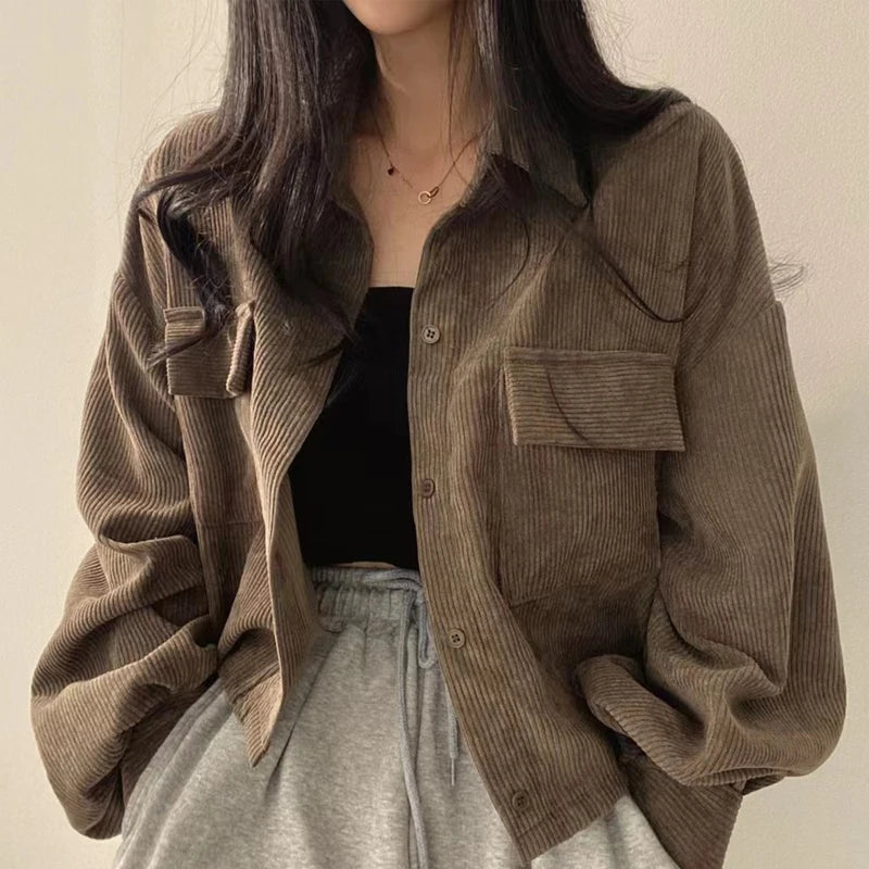Retro Single-Breasted Long Sleeve Jacket
