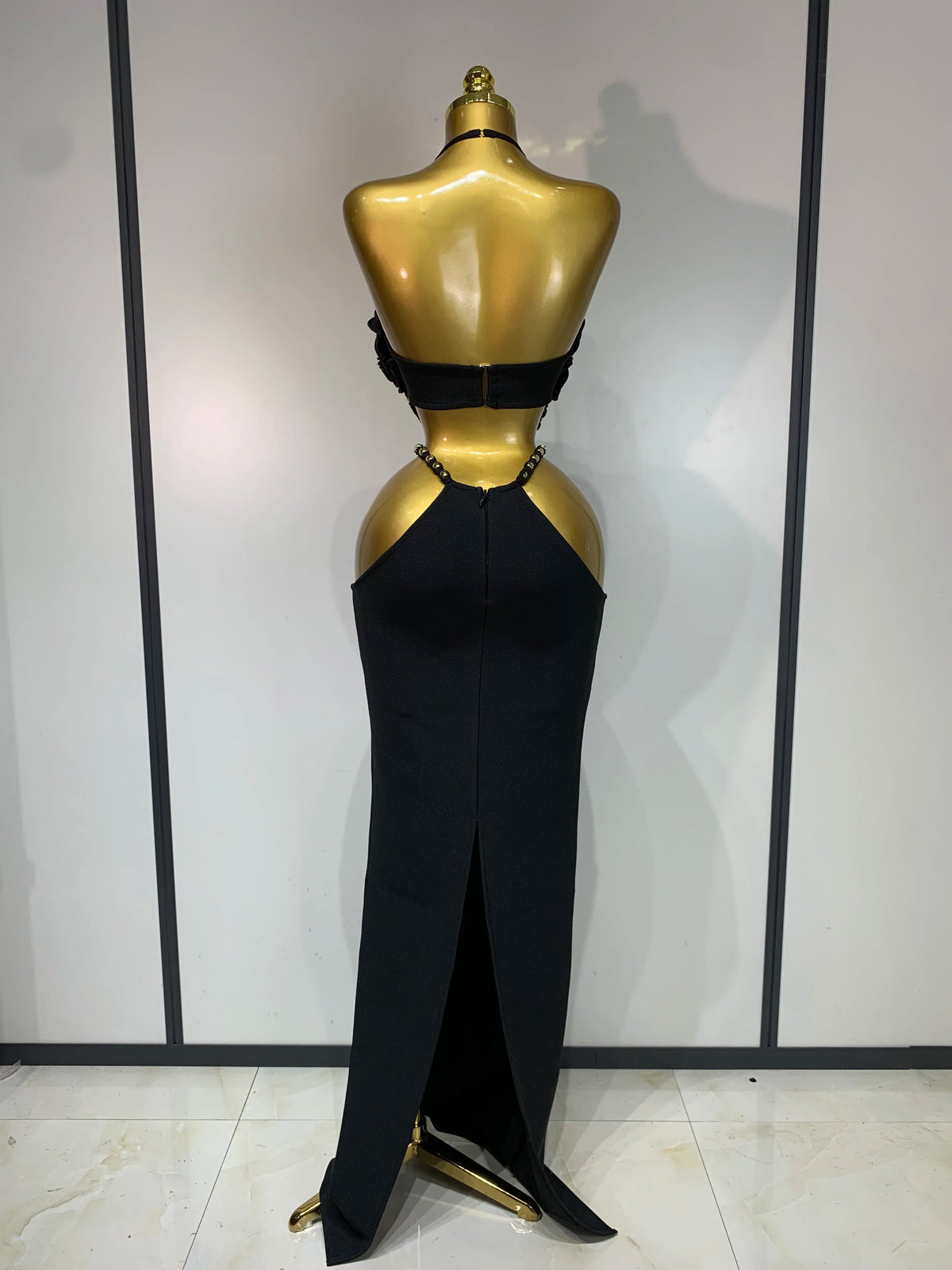 Women Sexy Halter Backless Maxi Long Bodycon Bandage Dress