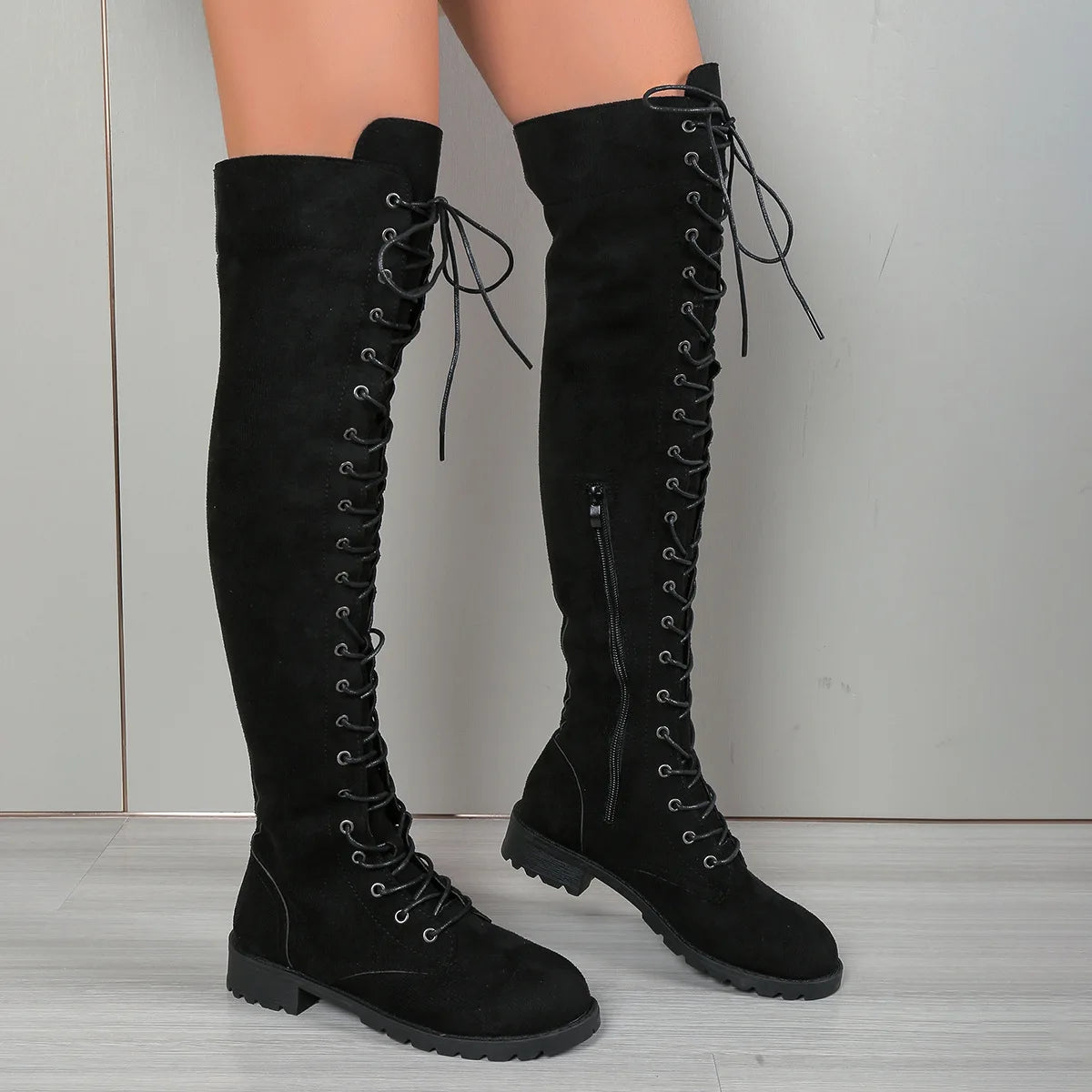 Ladies Fashion Leopard Print Over Knee Boots