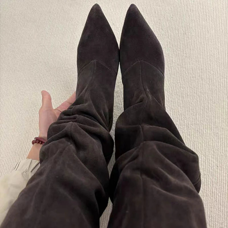 Pointed-toe Stiletto Heeled Boots Fashion