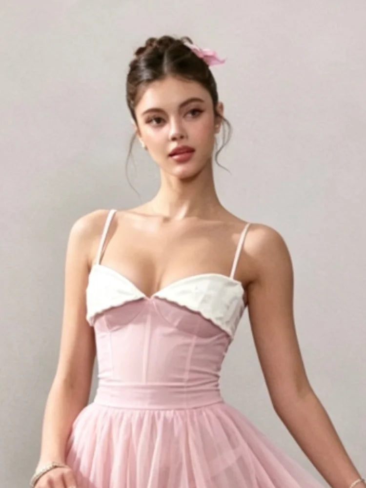 Sexy Patchwork Pleated Women's Long Dress