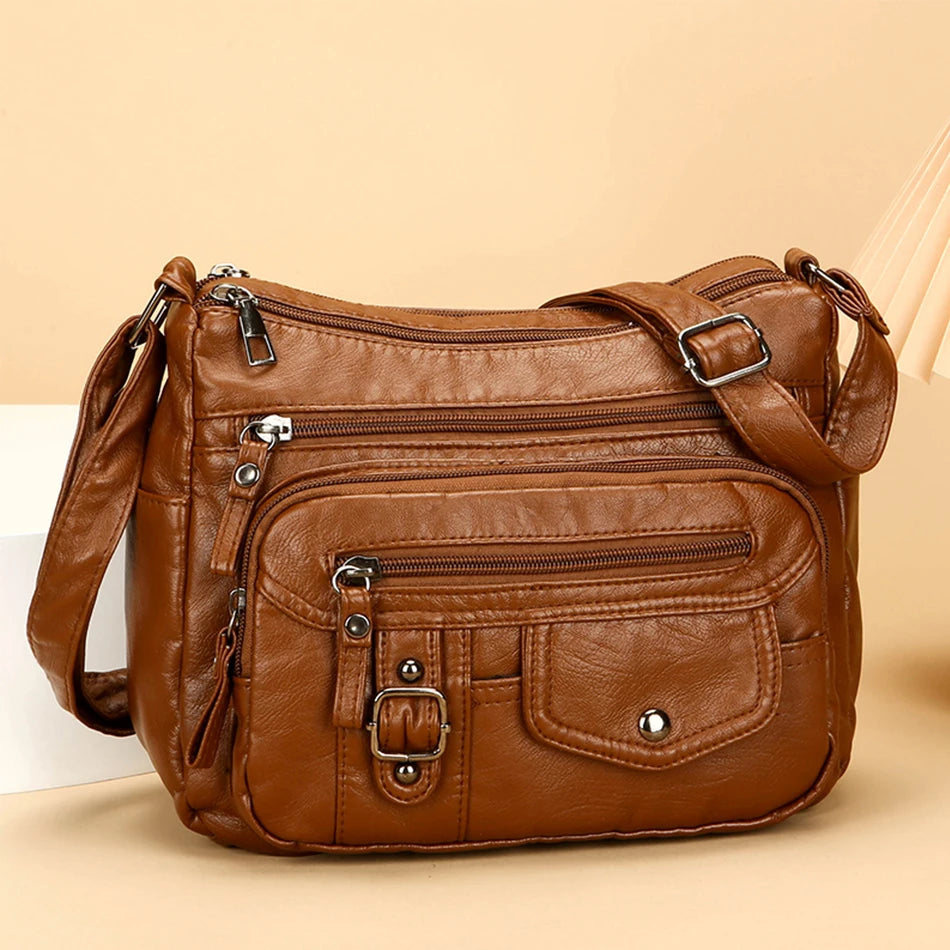 Retro Soft PU Leather Crossbody Bag
