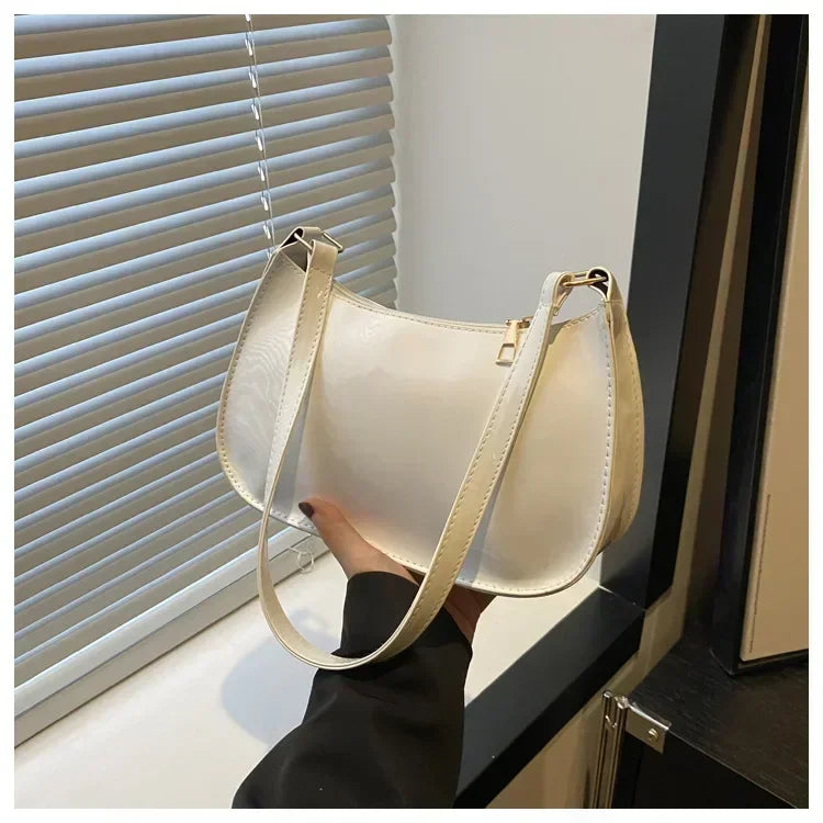 Women's Patent Leather Zipper Shoulder Bag
