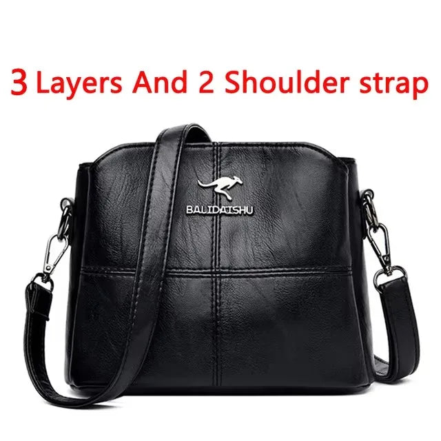 Casual Soft Leather Shoulder Crossbody Bag