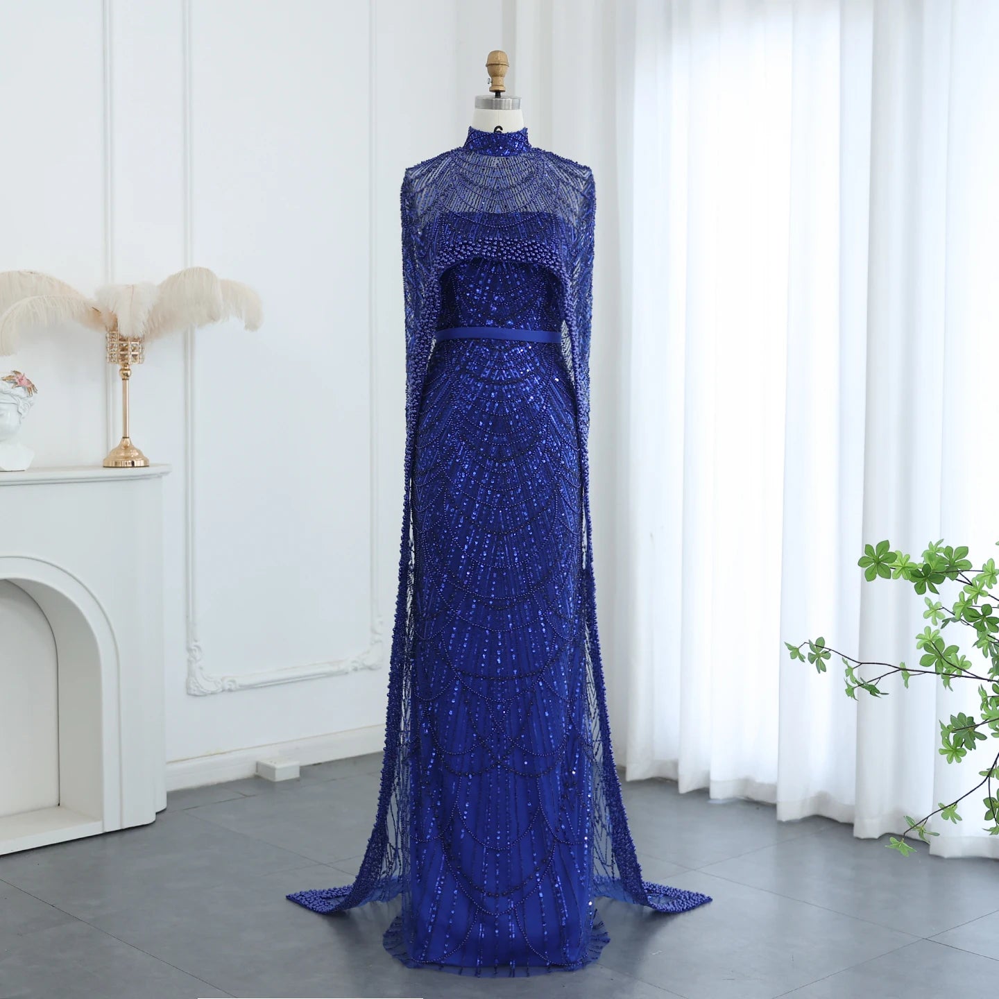 Sharon Said Luxury Pearls Dubai Champagne Evening Dresses